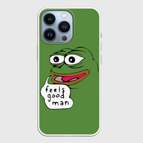 Чехол для iPhone 13 Pro с принтом Feels Good Man в Новосибирске,  |  | Тематика изображения на принте: pepe | pepe frog | зеленая лягушка | лягушка | пепе