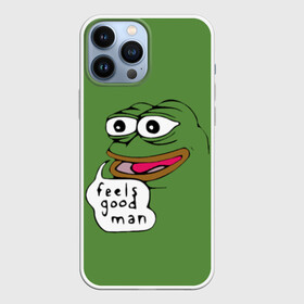 Чехол для iPhone 13 Pro Max с принтом Feels Good Man в Новосибирске,  |  | Тематика изображения на принте: pepe | pepe frog | зеленая лягушка | лягушка | пепе
