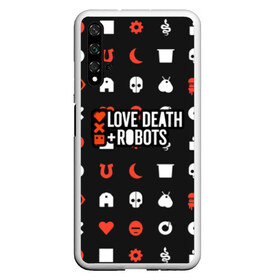 Чехол для Honor 20 с принтом Love Death & Robots в Новосибирске, Силикон | Область печати: задняя сторона чехла, без боковых панелей | Тематика изображения на принте: cartoon | death | fantasy | heavy | horror | metal | miller | netflix | robots | tim | witness | любовь | миллер | мультфильм | робот | роботы | тим | ужасы | фэнтези