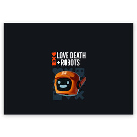 Поздравительная открытка с принтом Love, Death & Robots в Новосибирске, 100% бумага | плотность бумаги 280 г/м2, матовая, на обратной стороне линовка и место для марки
 | Тематика изображения на принте: cartoon | death | fantasy | heavy | horror | metal | miller | netflix | robots | tim | witness | любовь | миллер | мультфильм | робот | роботы | тим | ужасы | фэнтези