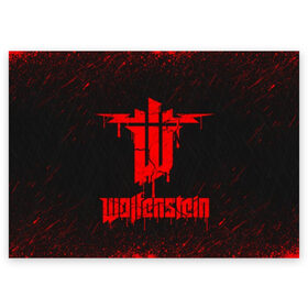 Поздравительная открытка с принтом Wolfenstein в Новосибирске, 100% бумага | плотность бумаги 280 г/м2, матовая, на обратной стороне линовка и место для марки
 | castle wolfenstein | game | machinegames | wolfenstein | волчий камень | вольфенштейн | игра