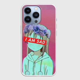 Чехол для iPhone 13 Pro с принтом Sadness в Новосибирске,  |  | anime | cartoon | girl | girls | sad | sadness | trend | vaporwave | аниме | грусть | девушки | мультики | мультфильмы | тренды