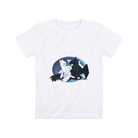 Детская футболка хлопок с принтом ночная фурия в Новосибирске, 100% хлопок | круглый вырез горловины, полуприлегающий силуэт, длина до линии бедер | how to train your dragon | night fury | беззубик | дракон | как приручить дракона | ночная фурия