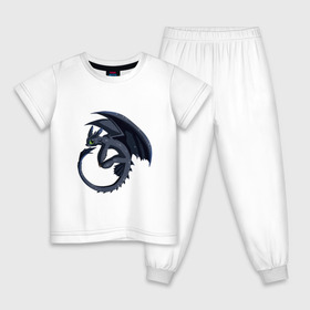 Детская пижама хлопок с принтом ночная фурия в Новосибирске, 100% хлопок |  брюки и футболка прямого кроя, без карманов, на брюках мягкая резинка на поясе и по низу штанин
 | how to train your dragon | night fury | беззубик | дракон | как приручить дракона | ночная фурия