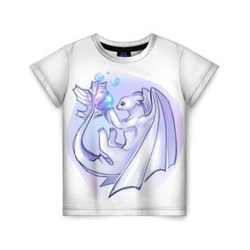 Детская футболка 3D с принтом дневная фурия в Новосибирске, 100% гипоаллергенный полиэфир | прямой крой, круглый вырез горловины, длина до линии бедер, чуть спущенное плечо, ткань немного тянется | how to train your dragon | night fury | беззубик | дракон | как приручить дракона | ночная фурия