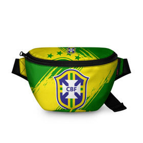 Поясная сумка 3D с принтом Бразилия в Новосибирске, 100% полиэстер | плотная ткань, ремень с регулируемой длиной, внутри несколько карманов для мелочей, основное отделение и карман с обратной стороны сумки застегиваются на молнию | brasil | brazil | бразилия | бразильская сборная | сборная бразилии | сборная бразилии по футболу | сборные | форма | футбол | футбольные сборные | чемпиона | чемпионат мира