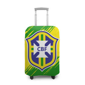 Чехол для чемодана 3D с принтом Бразилия в Новосибирске, 86% полиэфир, 14% спандекс | двустороннее нанесение принта, прорези для ручек и колес | brasil | brazil | бразилия | бразильская сборная | сборная бразилии | сборная бразилии по футболу | сборные | форма | футбол | футбольные сборные | чемпиона | чемпионат мира