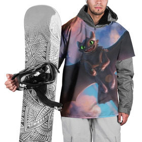 Накидка на куртку 3D с принтом Беззубик в Новосибирске, 100% полиэстер |  | Тематика изображения на принте: dragon | how | to train | your | астрид | беззубик | викинги | всадник | дракон | как | ночная | олух | приручить | фурия | фэнтези