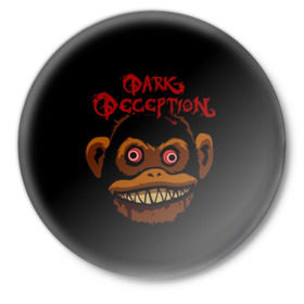 Значок с принтом Dark Deception 1 в Новосибирске,  металл | круглая форма, металлическая застежка в виде булавки | dark | dark deception | deception | five night | fnaf | game | horror | дарк десепшен | игра