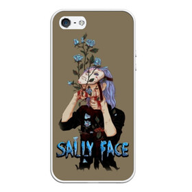 Чехол для iPhone 5/5S матовый с принтом Sally Face в Новосибирске, Силикон | Область печати: задняя сторона чехла, без боковых панелей | sally face | игра | компьютерная игра | лицо | маска | протез | салли фейс | школа | шрамы