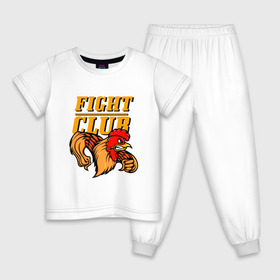 Детская пижама хлопок с принтом Fight Club в Новосибирске, 100% хлопок |  брюки и футболка прямого кроя, без карманов, на брюках мягкая резинка на поясе и по низу штанин
 | box | boxing | bruce lee | champion | dragon | fight | fighter | judo | muay thai | team | tiger | ufc | али | боевые | боец | бой | бокс | боксер | борьба | брюс ли | воин | дзюдо | дракон | единоборства | искусство | карате | контакт | кулак | лев