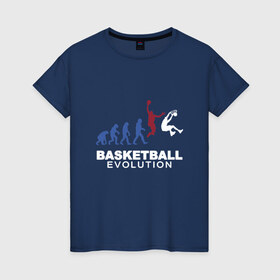 Женская футболка хлопок с принтом Баскетбольная эволюция в Новосибирске, 100% хлопок | прямой крой, круглый вырез горловины, длина до линии бедер, слегка спущенное плечо | and1 | basketball | coach | evolution | game | james | jordan | lebron | monkey | mvp | nba | player | slam dunk | sport | streetball | team | баскетбол | баскетболист | бросок | джеймс | джордан | игра | игрок | леброн | мяч | нба | обезьяна | 