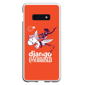 Чехол для Samsung S10E с принтом Django on a pony в Новосибирске, Силикон | Область печати: задняя сторона чехла, без боковых панелей | Тематика изображения на принте: dicaprio | django | film | movie | pony | tarantino | джанго | джанго освобожденный | ди каприо | дикаприо | квентин | кино | тарантино | фильмы