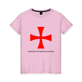Женская футболка хлопок с принтом Тамплиер в Новосибирске, 100% хлопок | прямой крой, круглый вырез горловины, длина до линии бедер, слегка спущенное плечо | крестоносец | рыцарство | рыцарь | средневековье | тамплиер
