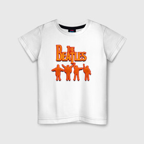 Детская футболка хлопок с принтом The Beatles  в Новосибирске, 100% хлопок | круглый вырез горловины, полуприлегающий силуэт, длина до линии бедер | битлз | британская | группа | джон леннон | джордж харрисон | ливерпуль | пол маккартни | ринго старр | рок