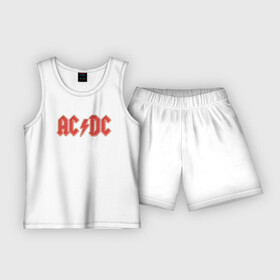 Детская пижама с шортами хлопок с принтом AC DC в Новосибирске,  |  | австралийская | ангус янг | блюз | группа | малькольм янг | рок | рок н ролл | стиви янг | хард