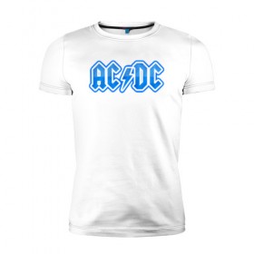 Мужская футболка премиум с принтом AC/DC в Новосибирске, 92% хлопок, 8% лайкра | приталенный силуэт, круглый вырез ворота, длина до линии бедра, короткий рукав | австралийская | ангус янг | блюз | группа | малькольм янг | рок | рок н ролл | стиви янг | хард