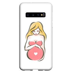 Чехол для Samsung Galaxy S10 с принтом Рождение новой жизни в Новосибирске, Силикон | Область печати: задняя сторона чехла, без боковых панелей | Тематика изображения на принте: беременная | беременность | будущая мама | девушка | для мам