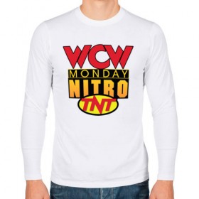 Мужской лонгслив хлопок с принтом WCW Monday Night Nitro в Новосибирске, 100% хлопок |  | Тематика изображения на принте: nitro | wcw | wrestling | рестлинг