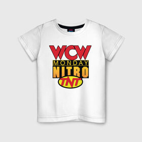 Детская футболка хлопок с принтом WCW Monday Night Nitro в Новосибирске, 100% хлопок | круглый вырез горловины, полуприлегающий силуэт, длина до линии бедер | nitro | wcw | wrestling | рестлинг