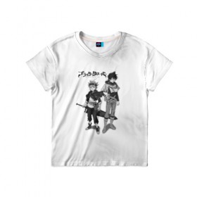 Детская футболка 3D с принтом Чёрный клевер в Новосибирске, 100% гипоаллергенный полиэфир | прямой крой, круглый вырез горловины, длина до линии бедер, чуть спущенное плечо, ткань немного тянется | asta | black clover | dream knights | noel | quartet knights | yami | аниме | анимэ | аста | буракку куро:ба | демон | король магов | манга | черный бык | чёрный клевер | юно