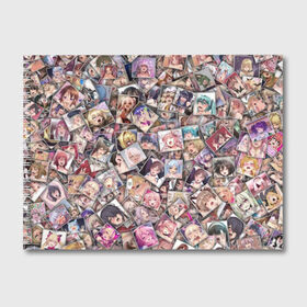 Альбом для рисования с принтом Ахегао цвет в Новосибирске, 100% бумага
 | матовая бумага, плотность 200 мг. | ahegao | anime | color | manga | аниме | ахегао | коллаж | комиксы | лицо | манга | паттрен | цветной