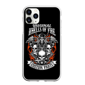 Чехол для iPhone 11 Pro матовый с принтом Whells of fire в Новосибирске, Силикон |  | biker | death | emblem | fire | flame | hel | knife | logo | motorcycle | retro | sign | skeleton | skull | slogan | vintage | байкер | винтаж | девиз | детали | знак | каска | логотип | лозунг | мотоцикл | мотоциклист | надпись | нестандартные | нож | ог