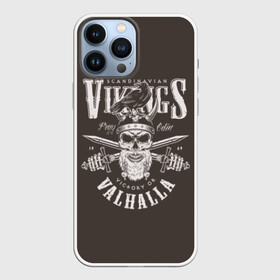 Чехол для iPhone 13 Pro Max с принтом Vikings в Новосибирске,  |  | beard | bird | black | crow | death | emblem | evil | logo | mustache | retro | sign | skull | symbol | vikings | vintage | warriors | weapon | агрессия | борода | викинги | воины | ворона | зло | знак | кос | логотип | мечи | надпись | оружие | птица | р