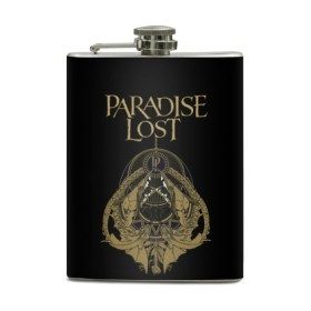 Фляга с принтом Paradise Lost в Новосибирске, металлический корпус | емкость 0,22 л, размер 125 х 94 мм. Виниловая наклейка запечатывается полностью | Тематика изображения на принте: metal | paradise lost | готик метал | готик рок | группы | дум метал | дэт дум | метал | музыка | рок