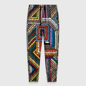 Мужские брюки 3D с принтом Этнический орнамент в Новосибирске, 100% полиэстер | манжеты по низу, эластичный пояс регулируется шнурком, по бокам два кармана без застежек, внутренняя часть кармана из мелкой сетки | Тематика изображения на принте: bright | carpet | colors | embroidery | ethnic | fashion | geometric | national | ornament | pattern | style | thread | вышивка | геометрический | ковер | мода | национальная | нитки | орнамент | стиль | узор | цвета | этнический | яркие