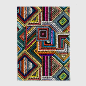 Постер с принтом Этнический орнамент в Новосибирске, 100% бумага
 | бумага, плотность 150 мг. Матовая, но за счет высокого коэффициента гладкости имеет небольшой блеск и дает на свету блики, но в отличии от глянцевой бумаги не покрыта лаком | bright | carpet | colors | embroidery | ethnic | fashion | geometric | national | ornament | pattern | style | thread | вышивка | геометрический | ковер | мода | национальная | нитки | орнамент | стиль | узор | цвета | этнический | яркие