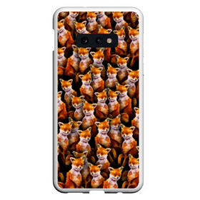 Чехол для Samsung S10E с принтом Упоротые лисы в Новосибирске, Силикон | Область печати: задняя сторона чехла, без боковых панелей | fox | животные | лис | лиса | лисичка | мем | паттрен | рыжий | толпа | упортый | фыр фыр