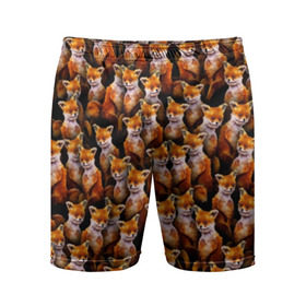 Мужские шорты 3D спортивные с принтом Упоротые лисы в Новосибирске,  |  | fox | животные | лис | лиса | лисичка | мем | паттрен | рыжий | толпа | упортый | фыр фыр