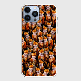 Чехол для iPhone 13 Pro Max с принтом Упоротые лисы в Новосибирске,  |  | Тематика изображения на принте: fox | животные | лис | лиса | лисичка | мем | паттрен | рыжий | толпа | упортый | фыр фыр