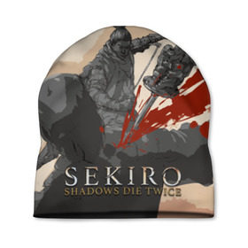 Шапка 3D с принтом SEKIRO SHADOWS DIE TWICE в Новосибирске, 100% полиэстер | универсальный размер, печать по всей поверхности изделия | Тематика изображения на принте: bloodborne | dark souls | from software | sekiro shadows die twice | дважды | ниндзя | самурай | секиро | синоби | сложна | сложная игра | тени | умирают | япония