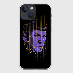 Чехол для iPhone 13 mini с принтом Спок в Новосибирске,  |  | spock | star fleet | star trek | uss enterprise | академия звёздного флота | дискавери | звёздный путь | звёздный флот | кино | космический корабль | космос | спок | стар трек | энтерпрайз