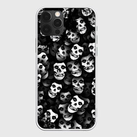 Чехол для iPhone 12 Pro Max с принтом Призраки Мисфитс в Новосибирске, Силикон |  | misfits | punk | punk rock | rock | лицо | мисфитс | панк | панк рок | паттрен | призрак | рок | скелет | череп | черно белый