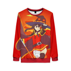 Женский свитшот 3D KonoSuba. Мегумин: в Новосибирске, 100% полиэстер с мягким внутренним слоем | круглый вырез горловины, мягкая резинка на манжетах и поясе, свободная посадка по фигуре | kono suba | konosuba | megumin | аниме | богиня благославляет этот прекрасный мир | да будет благословенен этот прекрасный мир | коно суба | коносуба | манга | мегумин | мэгумин