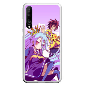 Чехол для Honor P30 с принтом No Game No Life в Новосибирске, Силикон | Область печати: задняя сторона чехла, без боковых панелей | ngnl | no game no life | аниме | без игры жизни нет | изуна | манга | нет игры   нет жизни | сора и сиро | широ