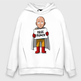 Мужское худи Oversize хлопок с принтом One Punch Man в Новосибирске, френч-терри — 70% хлопок, 30% полиэстер. Мягкий теплый начес внутри —100% хлопок | боковые карманы, эластичные манжеты и нижняя кромка, капюшон на магнитной кнопке | one punch man | onepunchman | oppai | аниме | ван панч мен | ванпанчмен | манга | сайтама | супергерои | человек один удар