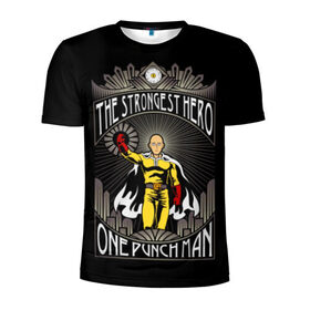 Мужская футболка 3D спортивная с принтом One Punch Man в Новосибирске, 100% полиэстер с улучшенными характеристиками | приталенный силуэт, круглая горловина, широкие плечи, сужается к линии бедра | one punch man | onepunchman | oppai | аниме | ван панч мен | ванпанчмен | манга | сайтама | супергерои | человек один удар
