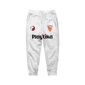 Детские брюки 3D с принтом Sevilla FC (2018-2019) в Новосибирске, 100% полиэстер | манжеты по низу, эластичный пояс регулируется шнурком, по бокам два кармана без застежек, внутренняя часть кармана из мелкой сетки | 