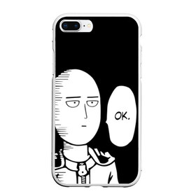 Чехол для iPhone 7Plus/8 Plus матовый с принтом One Punch Man в Новосибирске, Силикон | Область печати: задняя сторона чехла, без боковых панелей | one punch man | onepunchman | oppai | аниме | ван панч мен | ванпанчмен | манга | сайтама | супергерои | человек один удар