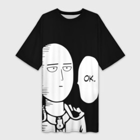 Платье-футболка 3D с принтом One Puncn Man OK в Новосибирске,  |  | one punch man | onepunchman | oppai | аниме | ван панч мен | ванпанчмен | манга | сайтама | супергерои | человек один удар