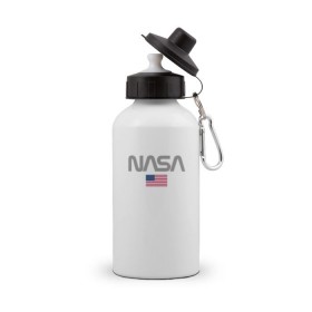 Бутылка спортивная с принтом Nasa USA в Новосибирске, металл | емкость — 500 мл, в комплекте две пластиковые крышки и карабин для крепления | nasa | space | usa | звезды | космос | наса | планеты