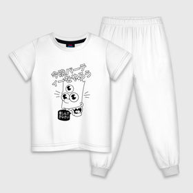 Детская пижама хлопок с принтом Барт Симпсон в Новосибирске, 100% хлопок |  брюки и футболка прямого кроя, без карманов, на брюках мягкая резинка на поясе и по низу штанин
 | the simpsons | барт | иероглифы | китайские иероглифы | китайский | симпсон | симпсоны