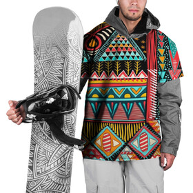 Накидка на куртку 3D с принтом Африканский стиль  в Новосибирске, 100% полиэстер |  | africa | african | pattern | style | trend | африка | африканский стиль | геометрия | мода | орнамент | паттерн | стиль | тренд