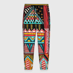 Мужские брюки 3D с принтом Африканский стиль  в Новосибирске, 100% полиэстер | манжеты по низу, эластичный пояс регулируется шнурком, по бокам два кармана без застежек, внутренняя часть кармана из мелкой сетки | africa | african | pattern | style | trend | африка | африканский стиль | геометрия | мода | орнамент | паттерн | стиль | тренд