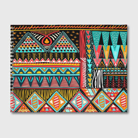 Альбом для рисования с принтом Африканский стиль в Новосибирске, 100% бумага
 | матовая бумага, плотность 200 мг. | Тематика изображения на принте: africa | african | pattern | style | trend | африка | африканский стиль | геометрия | мода | орнамент | паттерн | стиль | тренд