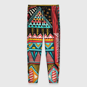 Женские брюки 3D с принтом Африканский стиль  в Новосибирске, полиэстер 100% | прямой крой, два кармана без застежек по бокам, с мягкой трикотажной резинкой на поясе и по низу штанин. В поясе для дополнительного комфорта — широкие завязки | Тематика изображения на принте: africa | african | pattern | style | trend | африка | африканский стиль | геометрия | мода | орнамент | паттерн | стиль | тренд